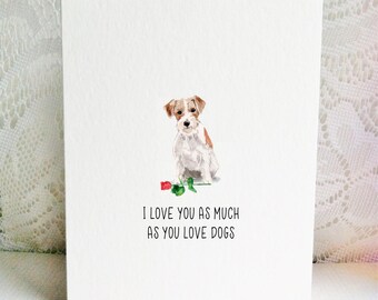 Rough Jack Russell Terrier Dog Valentine Bookmark and Greeting Card Rough Jack Russell Terrier Dog Valentine Bookmark and Greeting Card