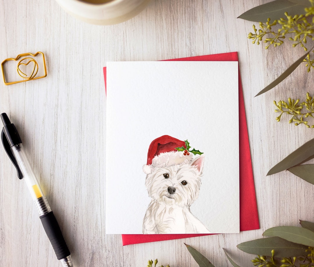 Westie Holiday Card West Highland Terrier Card Christmas Dog Etsy