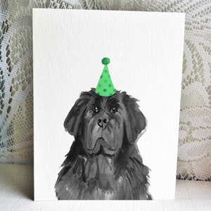 Newfoundland birthday card, black newfoundland dog, newfie art, newfoundland print