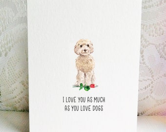 Cockapoo Valentine - Dog Valentine's Day Card - Dog Valentine - Cockapoo Card