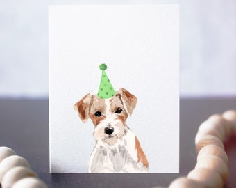 Jack Russell Terrier birthday card, jack russell art, dog notecard, card for dog lover