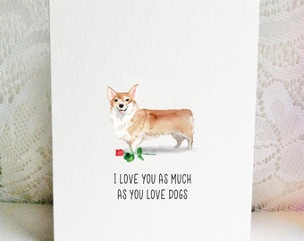 Corgi Card - Corgi Valentine - Dog Card - Valentine's Day Card