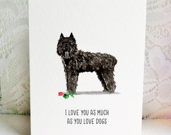 Bouvier des Flandres,  Bouvier Card,  Dog Card,  Valentine's Day Card