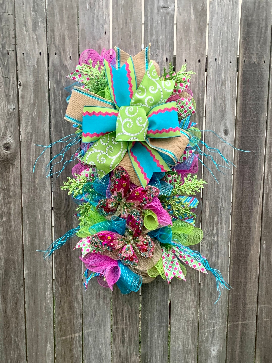 Butterfly Wreath for Front Door Butterfly Door Decor Spring Butterfly Wreath Butterfly Door