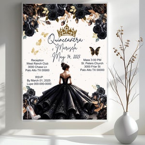 Black and Gold Quinceanera Dress - Etsy Black and Gold Quinceanera Dress - Etsy