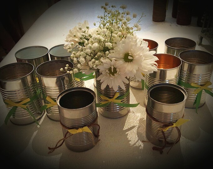 Tin Can Flower Vases Etsy