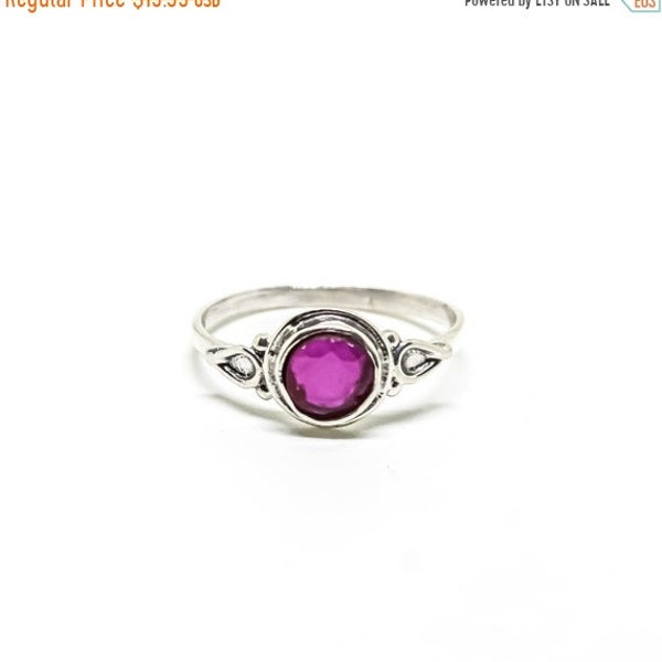 Ruby Ring Sterling Silver 925. RIng Size -4, 5, 7, 8, 9 . Stackable, dainty Ring