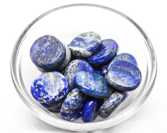 Pedra de Lápis-lazúli Polida para Palma, Cristal Oval para Preocupações (25x20x6mm)
