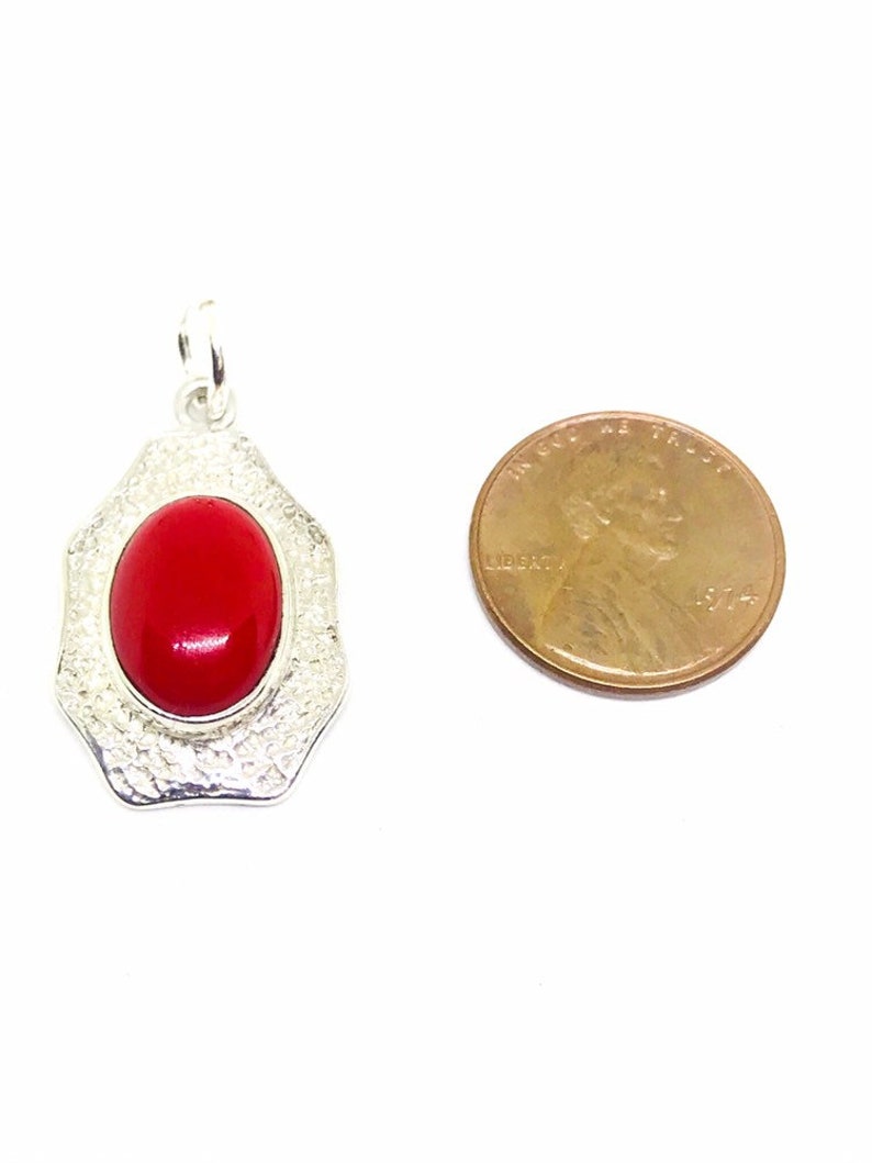 Roter Jaspis Anhänger, Charm, Halsketten aus Sterling Silber 92,5. Länge 1,30 Zoll Zufriedenheit garantiert Geschenk für sie Bild 5