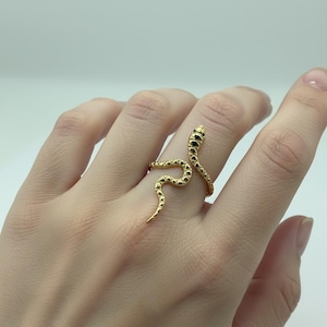 Handmade Gold Filled Sterling Silver Snake Ring, Adjustable