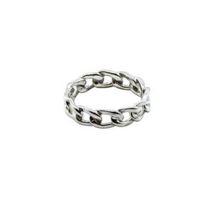 Sterling silver Chain Ring, Thick Chain Ring, Curb Chain Ring, Statement Ring, Cuban Link Ring, Cuban Chain Ring, Minimalist