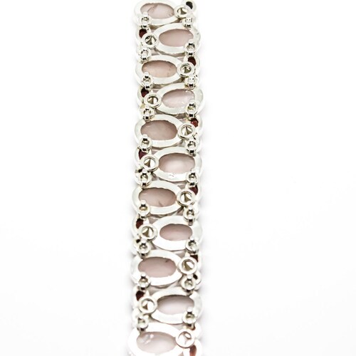 Special Sale AA Rose Quartz, Garnet Bracelet Sterling Silver 925, Multi-Stone, Chunky Bracelet, Adjustable Bracelet, Toggle Clasp. One Of Ki main image 4