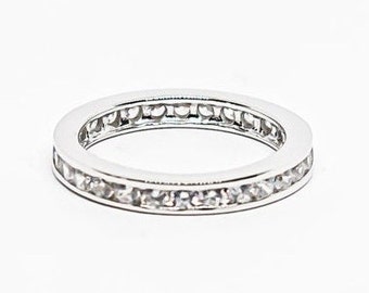 Cubic Zirconia Sterling Silver Band Ring