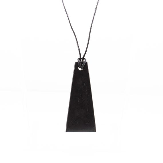 Shungite Pendant Necklaces Unisex with leather cord.