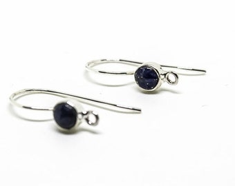 Lapis Lazuli, Sterling Silver Hook Earrings, Ear Wires, Wire Hooks, 925 Sterling Silver, Ear Hooks, French Hook Ear Wire, Dangle Earring