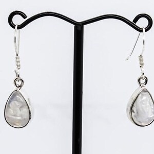 Rainbow Moonstone Earrings set in Sterling silver 92.5. Natural authentic stones. Perfectly matched