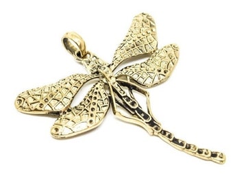 Messing Libelle Anhänger, Halsketten, Boho, Boho, Charm, Geschenk für Sie