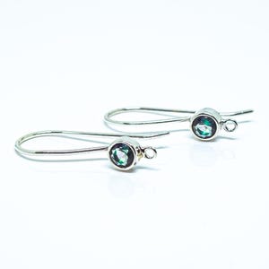 Handmade Gemstone Sterling Silver Hook Earrings: 6mm Dangle