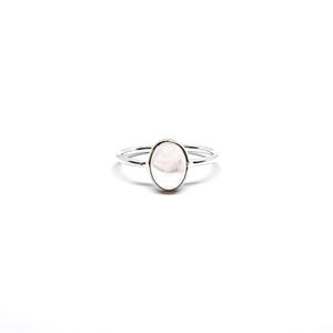 Cuarzo Rosa, Anillo, Ovalado, Rosa, Cuarzo Rosa, Plata de ley 925, Boho, Minimalista, Hecho a mano