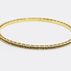 Black Spinel Gold Bangle Bracelet set in sterling silver 925, 18k gold vermeil, Statement, Jewelry, Gift For her