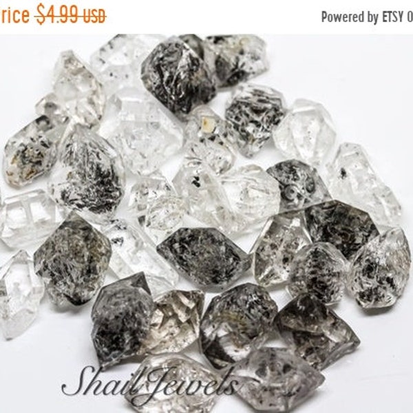 Drilled Herkimer diamond crystal beads , Natural raw drilled Herkimer, Beads, Gemstone, Crystal