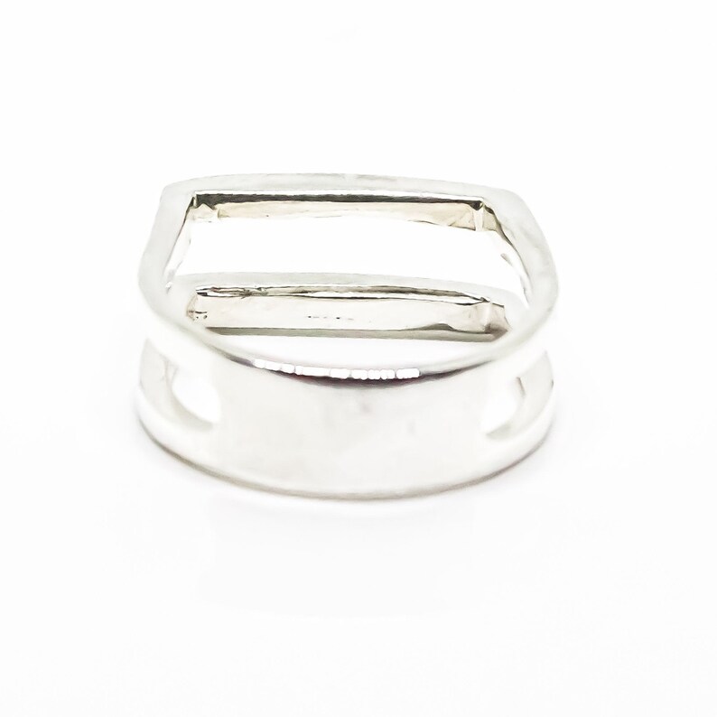 Double Bar Sterling Silver Ring Simple Dainty Ring Solid Etsy