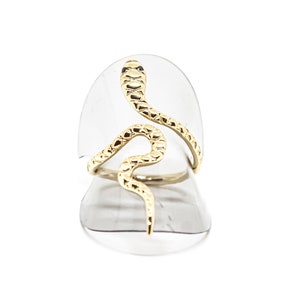 Sterling Silver, 14k Gold, Snake, Ring, Serpent Ring, Gold Snake Ring, Statement Ring , Adjustable Size