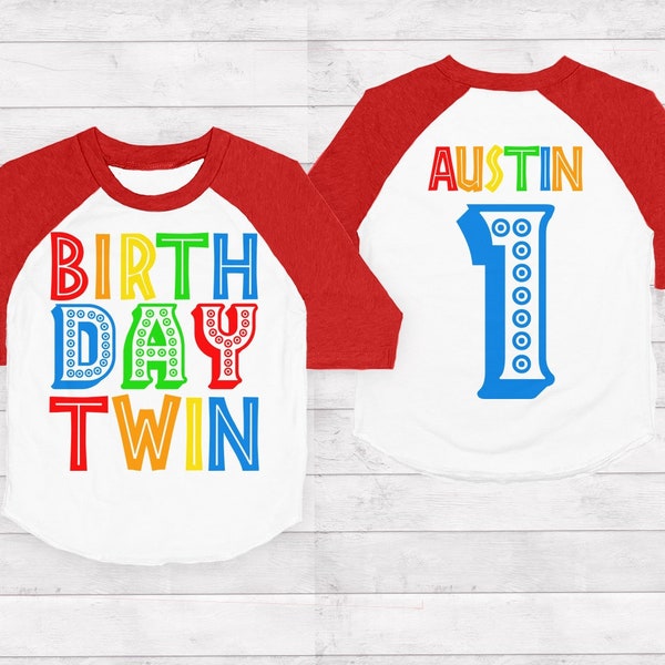 Birthday twin rainbow shirt, Birthday Twin party Shirt, Rainbow Birthday Twin shirt Gift, Twin Matching shirts, First Twin Birthday shirt