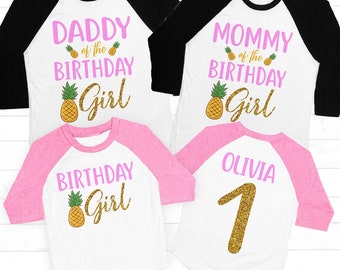 Pineapple Birthday Shirt, 1st birthday girl outfit, Pineapple Family Birthday Shirts, pineapple birthday gift shirt, girl birthday shirt