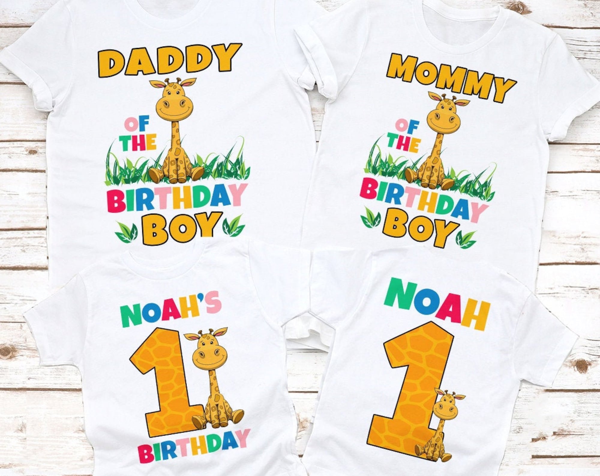 Giraffe Birthday Shirt, 1st Birthday Shirt, Zoo Birthday Shirt, Giraffe Family Shirts, first birthday shirt, 1st 2nd 3rd White shirt