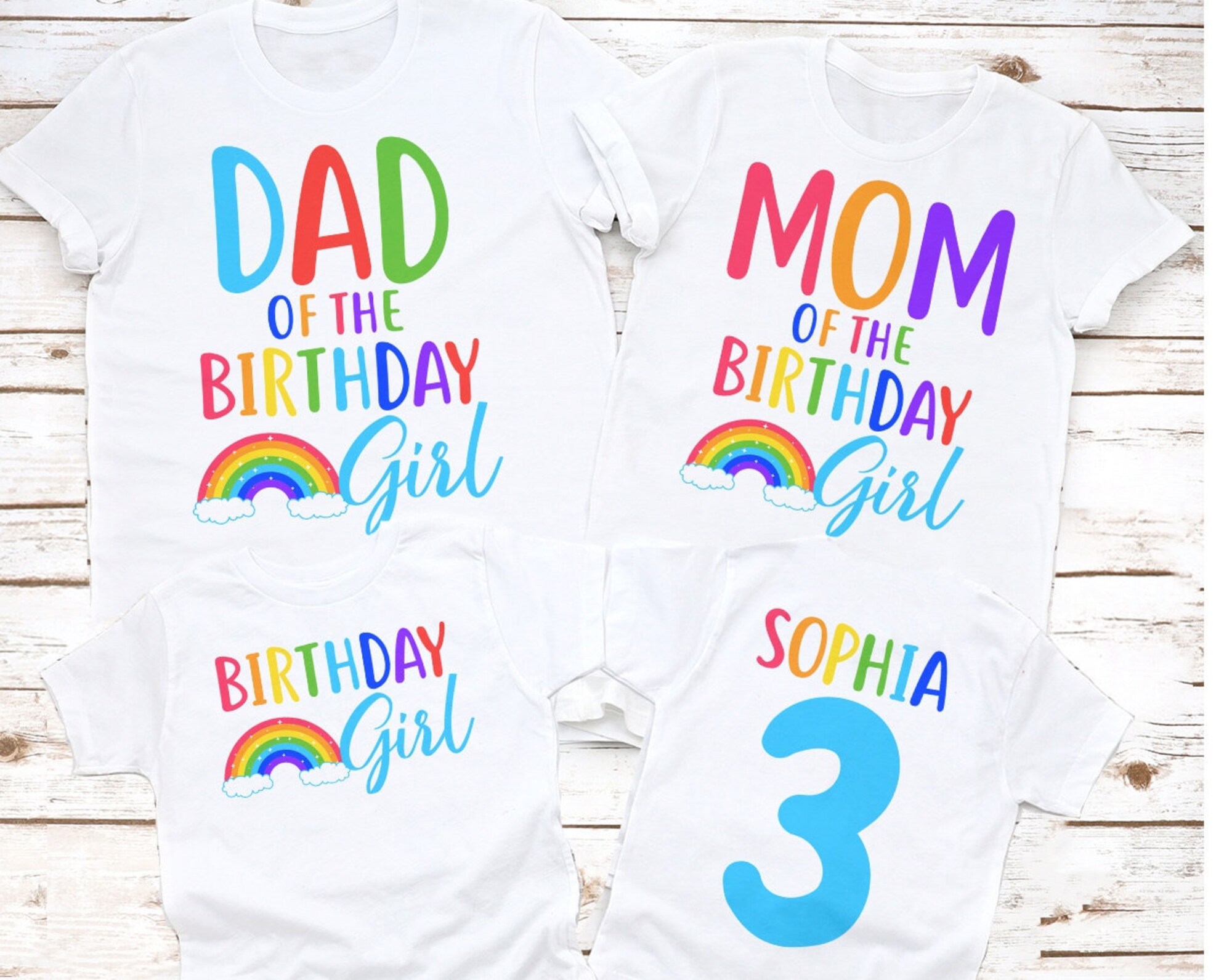 Discover Rainbow birthday shirt, girl birthday shirt, girl birthday party, rainbow party, rainbow shirt, Girl rainbow birthday shirt, pink white tee