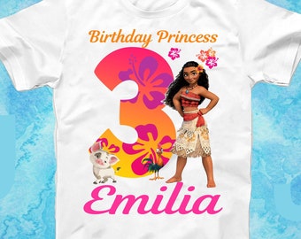 Moana Birthday Shirt, Moana Family Shirts, Personalized Moana tshirt, Birthday Girl Shirt, Princess Birthday, Moana Outfit, Custom Moana tee