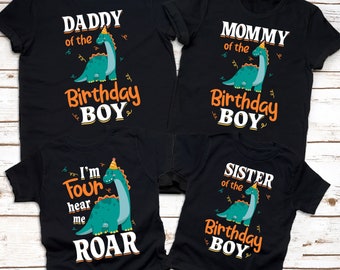 4th Dinosaur Birthday Shirts, Dinosaur Family Birthday Shirts, Four Roar dinosaur shirt, 4th birthday shirt, girl birthday, boy birthday,