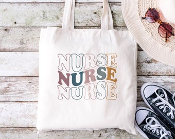 Nurse Tote, Groovy Nurse Tote, Retro Nurse Tote Bag, Registered Nurse Tote, Gift For Nurse, Nursing School, Nurse Life, Medica field, Tote