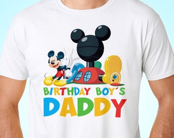 Mickey Mouse Clubhouse Daddy Birthday Tshirt, Mickey Mouse Dad Shirt, Mickey Mouse Family Parent Tee Shirt