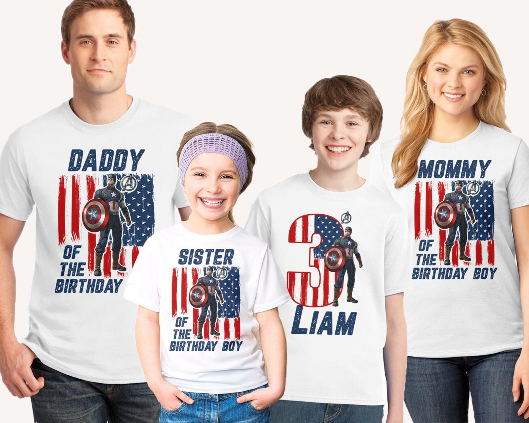 Discover Captain America Birthday Shirt, Personalized Captain America Shirts, Captain America Family Shirts, Captain tee, Matching shirts, Raglan