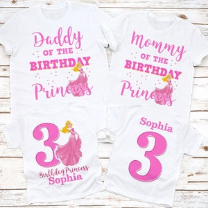Sleeping Beauty Birthday Shirt, Aurora Birthday shirt, Princess Aurora Family Birthday shirt, Girls white Birthday shirt, custom birthday