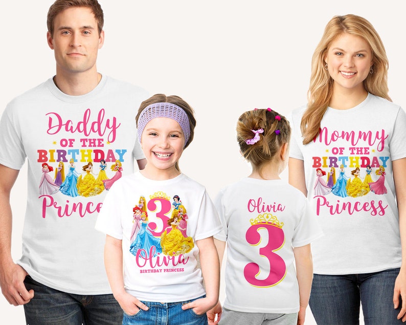 Disney Princess Birthday Shirt Princess Birthday Shirt  Etsy