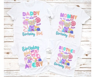 Candy Birthday Shirt, GumBall Rainbow Birthday, Candy Family Birthday Shirts, Candy Cane birthday shirt, Custom birthday shirt, Lollipop tee