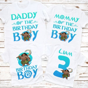 Maui Birthday Shirt, Moana Boys Birthday shirt, Maui Birthday White shirt, Birthday Boy Shirt, Family Maui Birthday Raglan, Disney Birthday