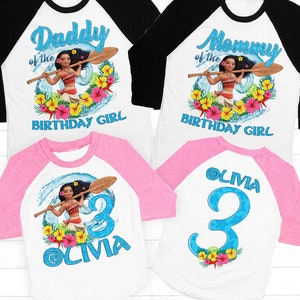 Moana Birthday Shirt, Moana Birthday shirt, Moana Family Birthday shirt, Girls Pink Birthday shirt, Moana Raglan, Princess Moana, Moana tee