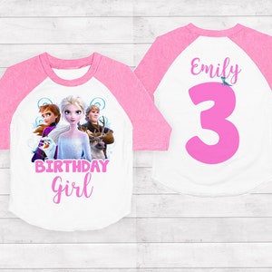 Frozen Birthday Shirt, Elsa Birthday shirt, Frozen Elsa Birthday shirt, Girls Pink Birthday raglan,  Elsa Party Shirt, Princess shirt