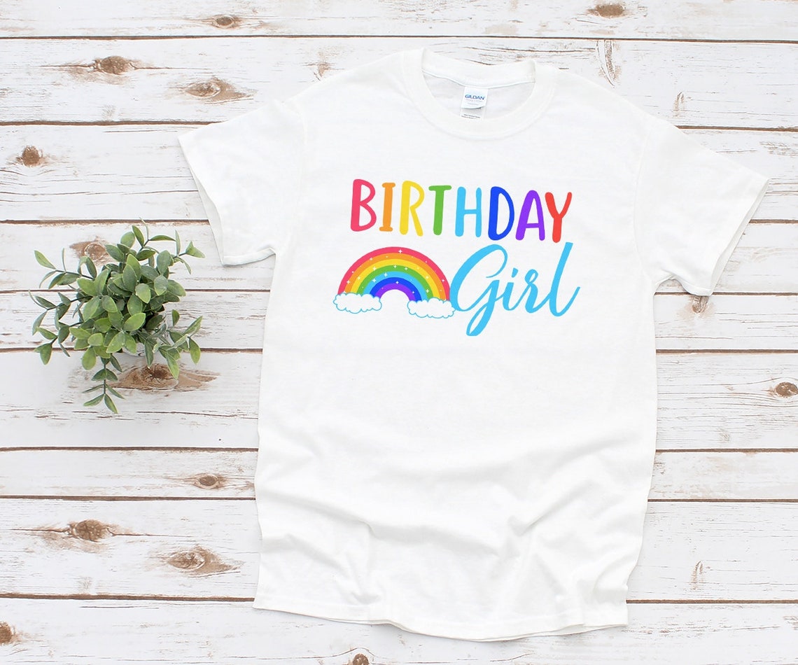 Rainbow Birthday Shirt Girl Birthday Shirt Girl Birthday Etsy