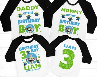 Buzz Lightyear Birthday Shirt, Toy Story Birthday shirt, Buzz Lightyear Family Birthday shirt, Toy Story Matching Family Birthday Raglan