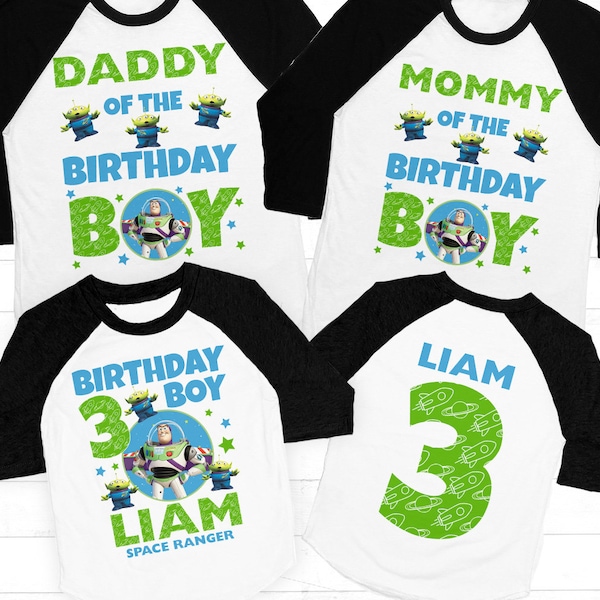 Buzz Lightyear Birthday Shirt, Toy Story Birthday shirt, Buzz Lightyear Family Birthday shirt, Toy Story Matching Family Birthday Raglan