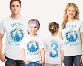Frozen Birthday Shirt, Elsa Birthday shirt, Frozen Family Birthday shirt, Girls White Birthday shirt, custom, Elsa Party Shirt, Theme