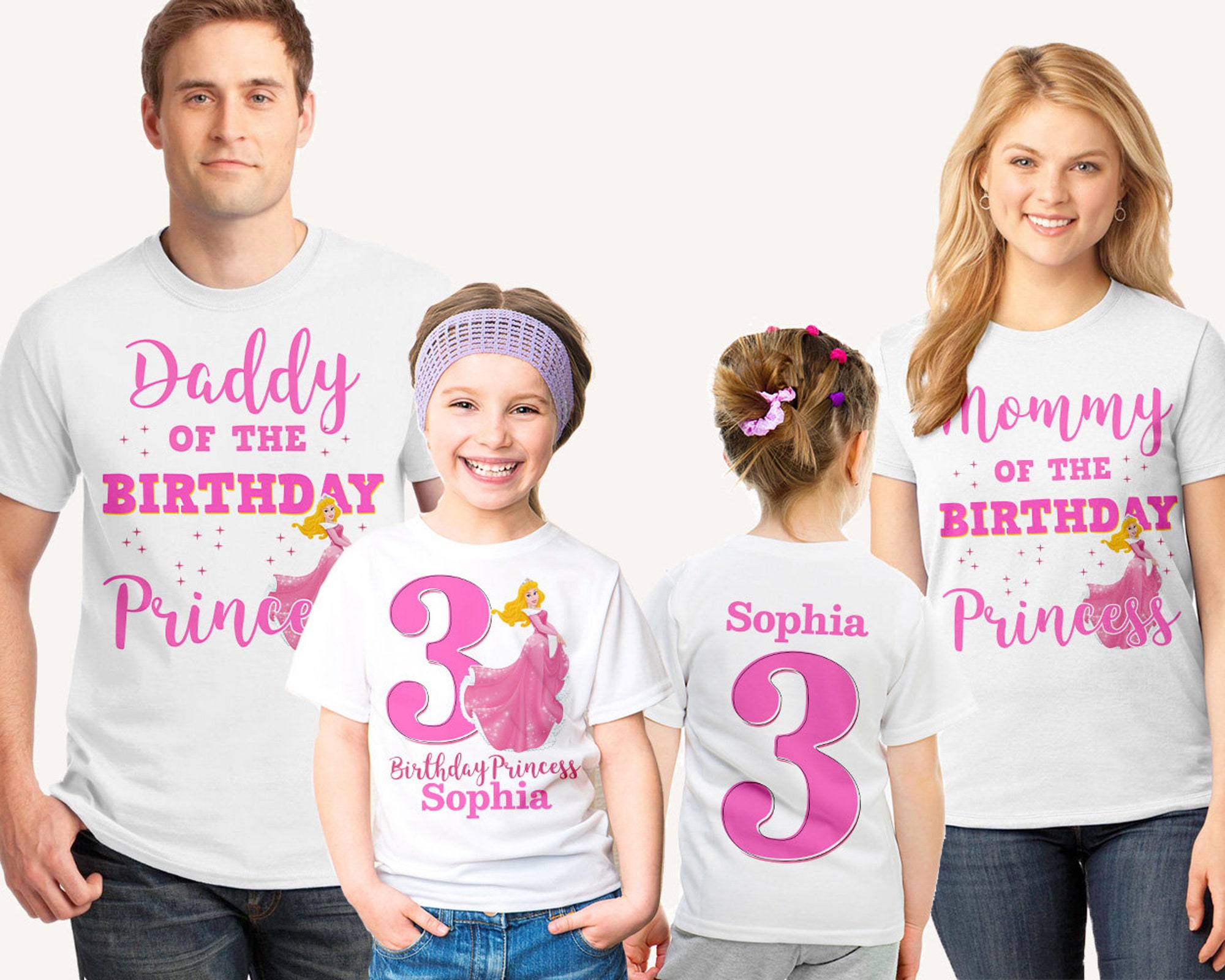 Sleeping Beauty Birthday Shirt, Aurora Birthday shirt, Princess Aurora Family Birthday shirt, Girls white Birthday shirt, custom birthday
