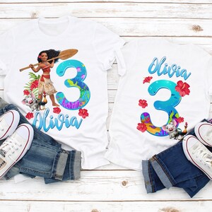 Moana birthday shirt, Moana family birthday shirt, Princess Moana birthday shirt, Moana mommy shirt, Moana daddy shirt, Moana tee, White