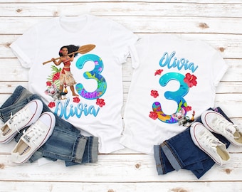 Moana birthday shirt, Moana family birthday shirt, Princess Moana birthday shirt, Moana mommy shirt, Moana daddy shirt, Moana tee, White