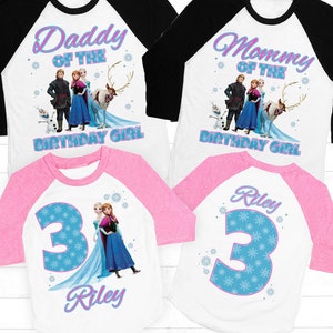 Frozen Birthday Shirt, Frozen Mommy shirt, elsa shirt, anna shirt, Frozen Matching Family Birthday shirts, Frozen girls shirt, Frozen Raglan